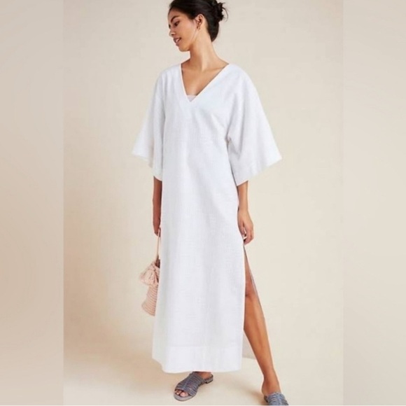 Mara Hoffman swim white maxi Paola cover up beach pool cruise size medium - Picture 6 of 10